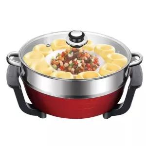 대형 전기냄비 대용량 레드 분할 샤브샤브 반반 평팬 빨간색