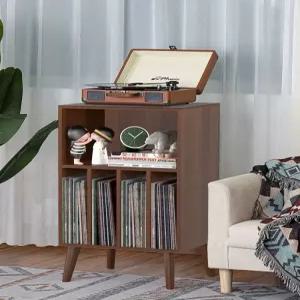 원목 모던 lp보관함 수납장 선반 턴테이블 수납 거치대