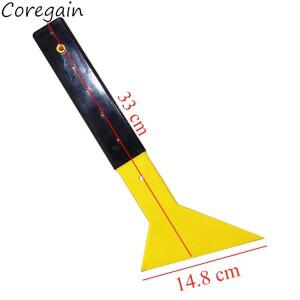 플라스틱 노란색 손잡이 자동차 비닐 필름 스크레이퍼, 긴 스퀴지 도구, 창문 색조 슬림 풋 크기 33*15cm