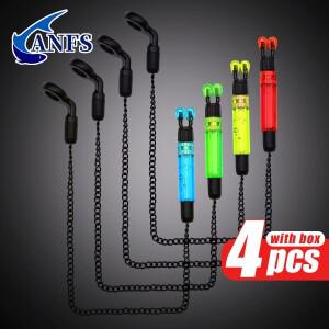 낚시 경보 표시기 용 상자가있는 4pcs 잉어 스윙 버 보빈, 크리스마스에 가장 적합, 추수 감사절에