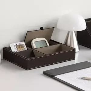 [문구/오피스] 데스크테리어 책상 소품정리 가죽 트레이 오거나이저