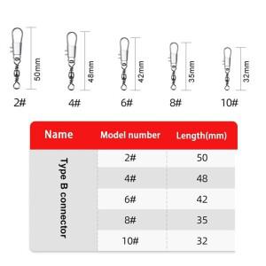 JSFUN 100Pcs 낚시 커넥터 회전 인터록 핀 베어링 롤링 스냅 Fishhook 잉어 FishingLure 액세서리