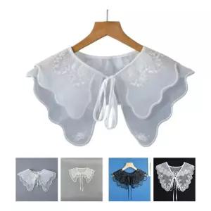 키밍 레이스 페이크카라 넥케이프 스카프 탈부착 페이크카라 레이스