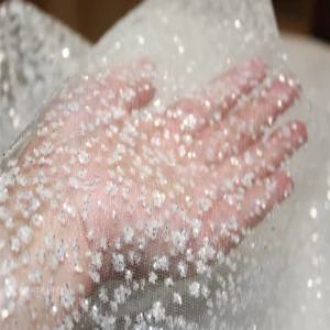 웨딩 화이트 글리터 촬영 비즈 스팽글원단 1x1.5m