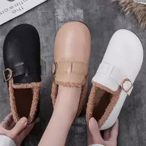 털단화 여성 3컬러 털안감 버클 로퍼 뽀글이 털신