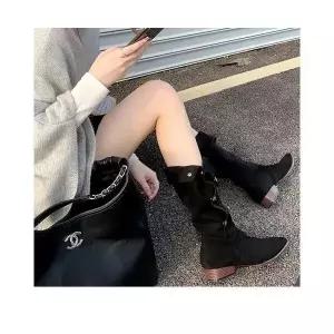 엘럽 여자 펌프스 소가죽 웨스턴 데님 부츠 스틸레토 슈즈 빈티지 원템5