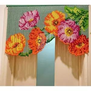 복숭아 꽃 비즈 DIY 공예 다이아몬드 여성 묵주 재료 구슬