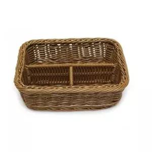 PP라탄 프레임직사각바구니3칸 보관통 수납함 정리함 머들러