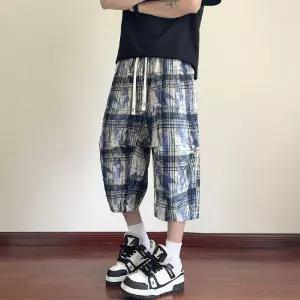 스콕 남자 바지 하계 캐주얼 배기핏 나염 쿨링 속건 와이드 7부 JEN2