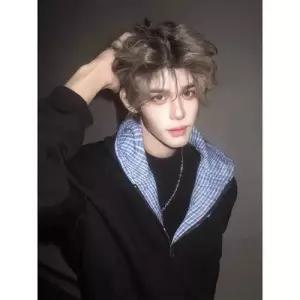 엘럽 남성 블랙 가을 집업 카디건 리버시블 후드 체크 반팔 블레이저 상의 원템2