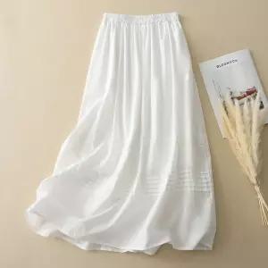 여자 쉬폰 스커트 시폰 봄여름 레이스 하이웨스트 A라인 우산 볼륨 ST2