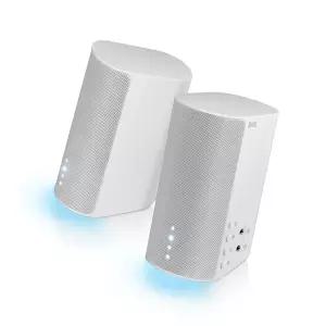 (튼튼)브리츠 2채널 게이밍 PC 노트북 스피커 화이트 LED 2스피커 컴퓨터 데스크탑 USB 유선 쉘프 모니터