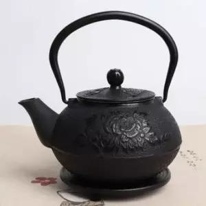 다도구 목단 무쇠주전자 탕관 다관 1200ml