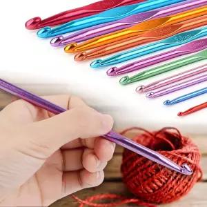 알루미늄 컬러 코바늘 12종 뜨개질 코바늘세트 코바늘세트 뜨개질바늘