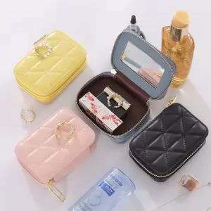 (튼튼)소가죽 거울 립스틱 파우치 미니 화장품 케이스보석함 가방 화장품치 동전지갑 여성카드 손가방 여행