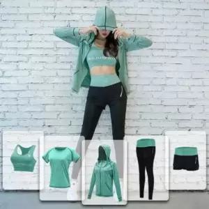여성면팬츠 여성 트레이닝복 후드 탑 반팔 레깅스 반바지 세트