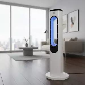 여름필수 디자인세련 저소음 타워형 날개없는 선풍기 일레트로지 GEF-CW1300R