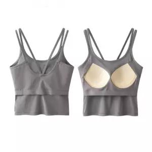 캡내장 일체형 브라렛 이너 이중 끈 나시 티셔츠 여자나시 여성나시 여자나시티