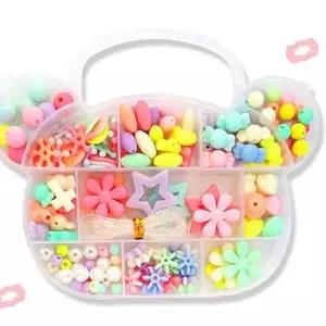 (TD) 하비 비드비즈 만들기kit (곰돌이- 5인 팔찌세트)세트 구슬 목걸이 만들기 공예 만들기재료 유치원 게