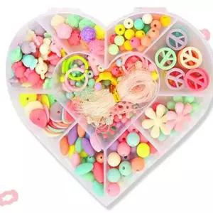 (TD) 하비 비드비즈 만들기kit (하트- 5인 팔찌세트)세트 구슬 목걸이 만들기 공예 만들기재료 유치원 게시