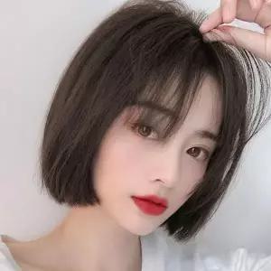 옆머리 똑딱이 부분가발 다크브라운 앞머리 헤어피스