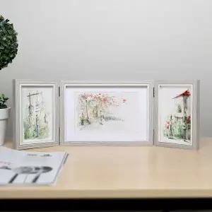 로망스 접이식 사진액자 3단 탁상액자