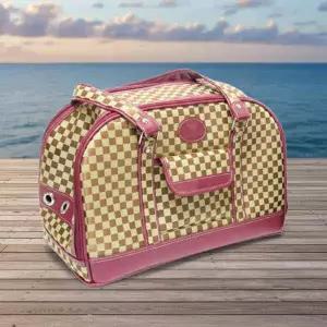 베이지 스퀘어 강아지 고양이 캐리어 이동가방 이동장