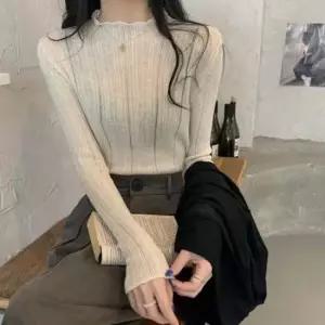 [SBD] 터틀넥 세미 골지 스루 니트 TD-1004658