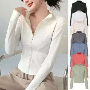 여성 요가 집업자켓 트레이닝복 긴팔 필라테스복 슬림핏