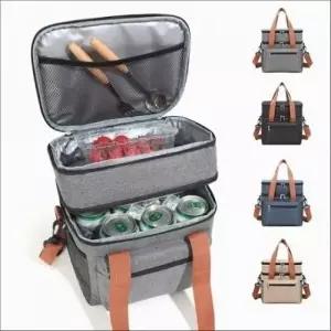 아웃도어 런치백 보온보냉 2단 도시락가방 캠핑가방_24863879