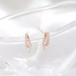 여성귀걸이 골드필드 핀 큐빅 꼬임 일자침 귀걸이 14K