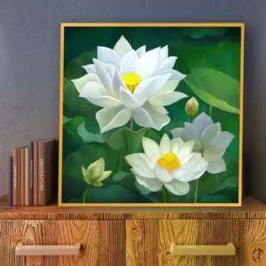 연꽃그림액자 풍수그림 돈들어오는 꽃그림 50goldAL1 연꽃