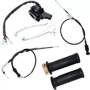 야마하 PW50 PY50 피위 Y-징거 모터사이클 더트 바이크 블랙 핸드 그립 세트용 Cylinman 스로틀 하우징