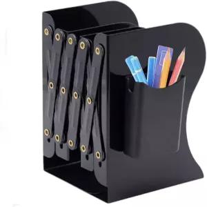 선반용 책 끝 금속 펜 홀더로 확장 가능한 블랙