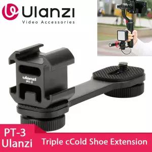 Ulanzi PT-3 트리플 핫슈 마운트 어댑터 Zhiyun Smooth 4 용 마이크 확장 바 DJI Osmo Pocket Gimbal Mount