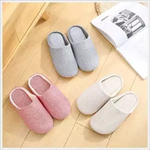 [에이치플러스몰]WL 포근한 실내용 방한 쿠션 털 슬리퍼 실내화 줄무늬