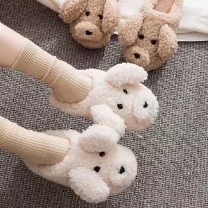 [에이치플러스몰]WL 여성 방한 푹신한 거실화 층간소음 샌들 털 실내화