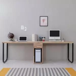 아카시아원목 2000 철다리본체통 2인용 컴퓨터 책상