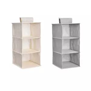 옷장 행거 걸이형 3단 부직포 정리함 수납 선반 속옷 셔츠 바지 보관 의류