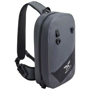 Xelfly 로드 홀더가 있는 방수 낚시 슬링 백팩 가방, 기어 루프 - 수중 지퍼, 견고한 상단 손잡이, 조절 가능한 부착물 그레이