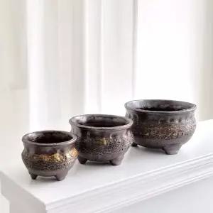 3개셋트 엔티크 옹기 화분 D12/D16/D20