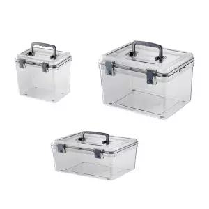 손잡이가 있는 카메라 케이스 투명 밀봉 건조 보관함 우수한 충격 방지 내구성 휴대용 방진 사진 장비 케이