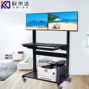 이동식 듀얼 모니터 선반 병원 회의실 스크린 거치대 수납 광고형