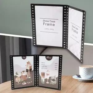 인테리어액자 2면 쇼케이스 4R 필름형 프레임 탁상액자 안내판