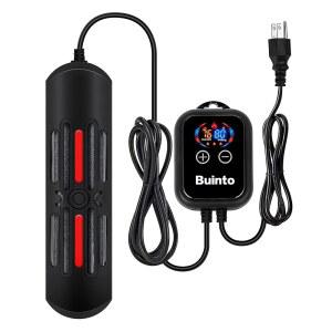 부인토 수족관 히터, 800W, 1200W 볼드 더블 쿼츠 튜브 히터, 고속 난방, 고화질 디지털 터치 컨트롤러, 에너지 절약 식수 및 해수에 적용 가능 1200W