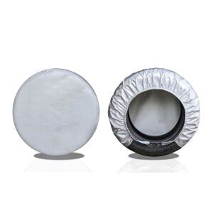 케이메 Rv 타이어 커버 2팩, 여행용 트레일러 캠핑 트럭 SUV 모터홈 방수 휠 커버, 태양비 눈 보호대, 27-29인치 직경/실버 장착