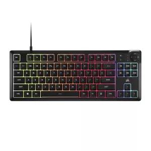 커세어 K55 코어 TKL RGB 게이밍 키보드 텐키리스 8존 조용한 멤브레인 방수 미디어 1000Hz 폴링 NA