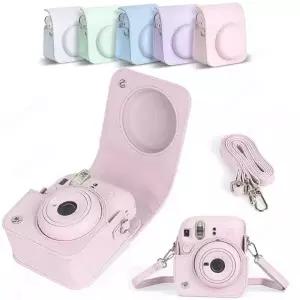 카메라가방 Instax Mini 12 카메라 케이스 어깨 끈 Fujifilm 필름 가방 PU 가죽 보호 Trave Bag