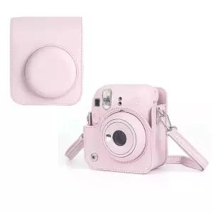 카메라가방 어깨 끈 Instax Mini 12 카메라 PU 가죽 보호 케이스 Fujifilm 필름 여행용 가방