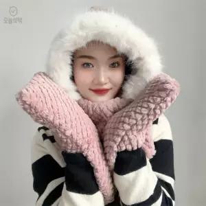 후드 머플러 일체형 핑크 핑크머플러